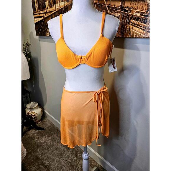 Jessica Simpson Other - Nwt Jessica Simpson Orange Bikini Top with Cover-Up Size XS/S